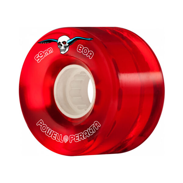 Powell Peralta Clear Cruiser Skateboard Wheels Red 59mm 80A