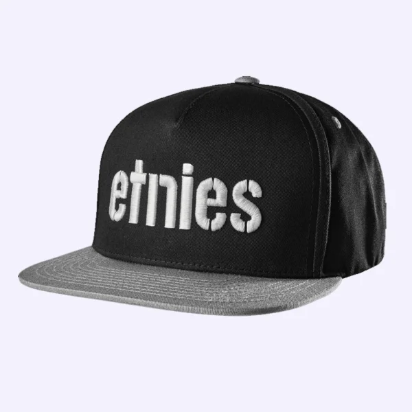 etnies corp snapback black grey