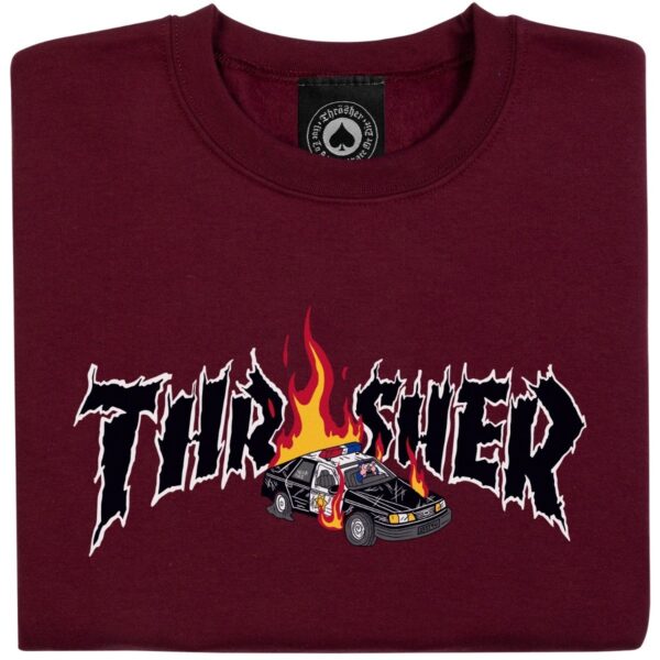 cop car folded crewneck maroon 1 ecom