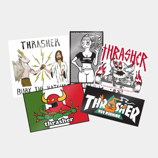 Thrasher x Toy Machine Sticker 5 Pack 10x10 cms