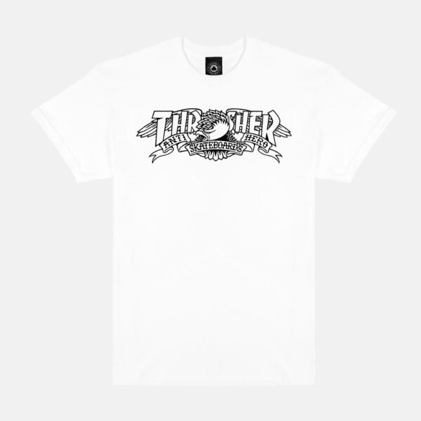 Thrasher x Anti Hero Mag Banner White Tee