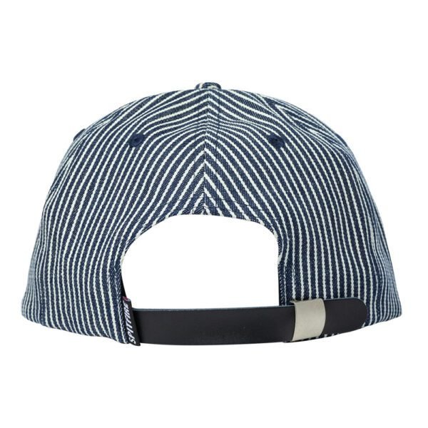 Spitfire Flames Script Indigo Railroad Stripe Snapback Back Spitfire Flames Script Indigo Railroad Stripe Snapback