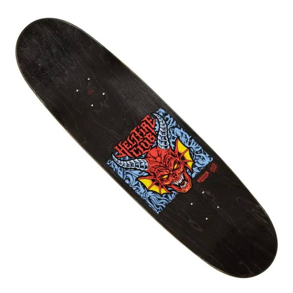 Santa Cruz x Stranger Things Hellfire Club Flames Glow In The Dark Deck Tabla 9.0
