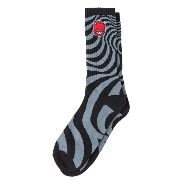 Spitfire Bighead Fill Embroidered Swirl Black Socks Calcetas