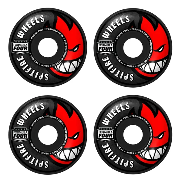 Spitfire Team Colors Formula 4 Radial Full Wheels 58mm 99DU Spitfire Team Colors Formula 4 Radial Full Wheels 58mm 99DU