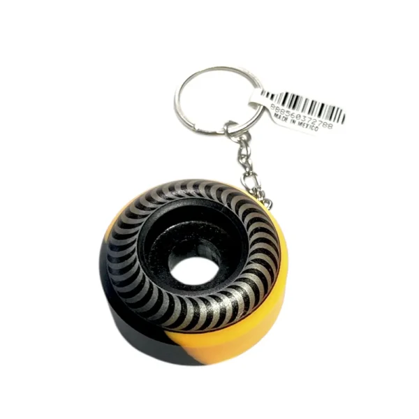Spitfire Wheel Keychain Black Yellow Llavero