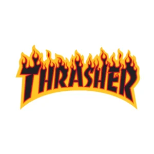 Thrasher Flame Black Sticker 15cms