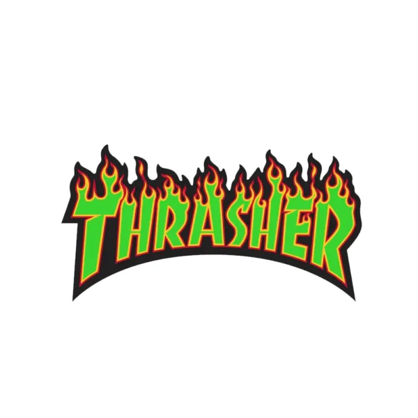 Thrasher Flame Green Sticker Thrasher Flame Green Sticker 15cms