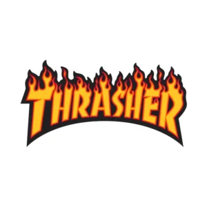 Thrasher Flame Yellow Sticker 15cms