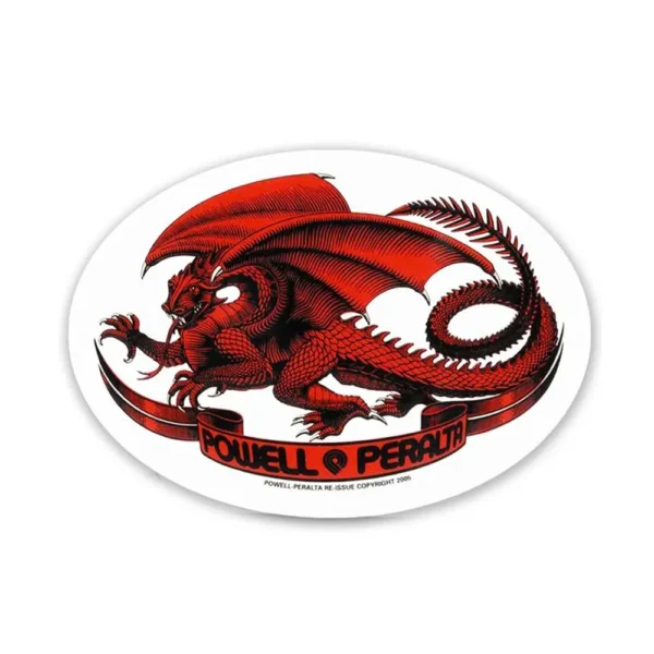 Powell Peralta Oval Dragon Red Sticker Powell Peralta Oval Dragon Red Sticker 13cms