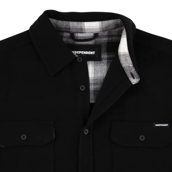 Independent Belmont Flannel Heather Black Shirt Detalle Independent Belmont Flannel Heather Black Shirt